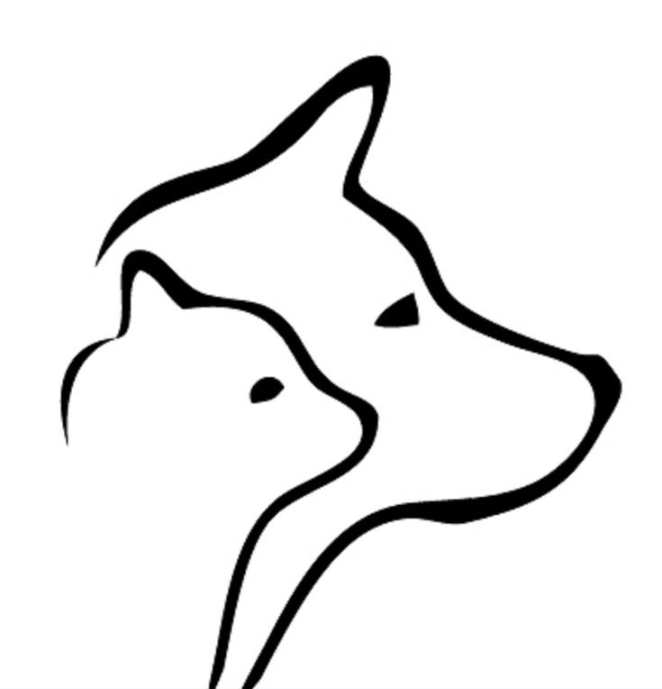 Голова собаки контур