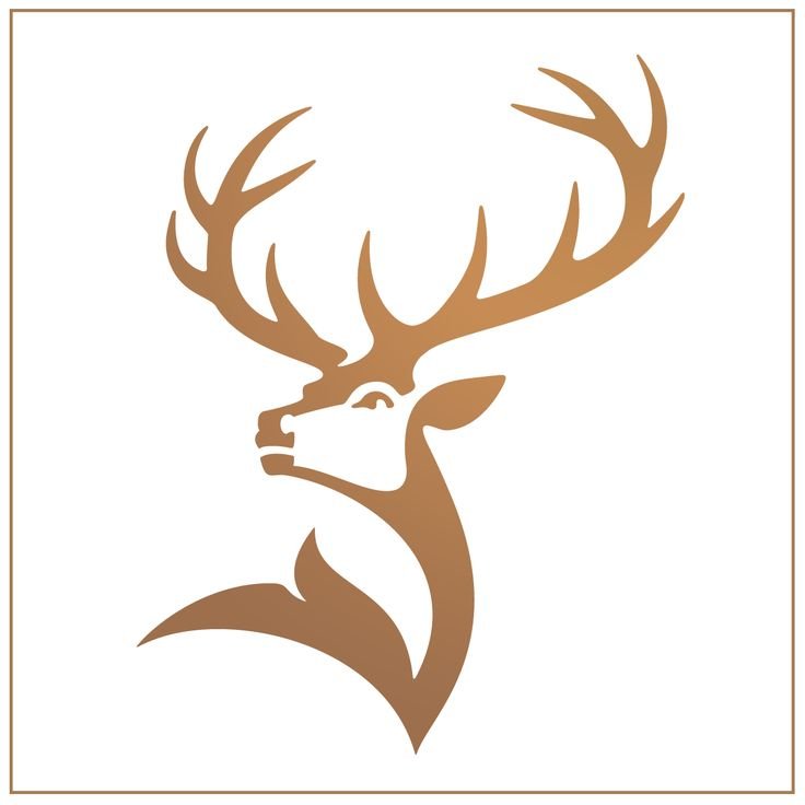Силуэт головы оленя