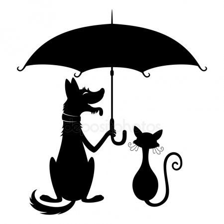 Силует животного с зонтом