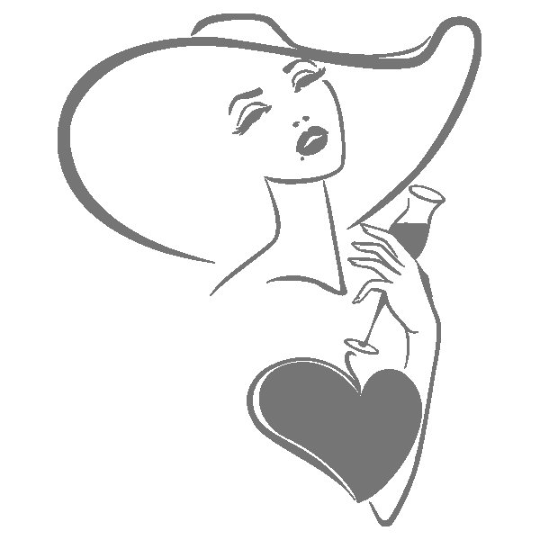 Контурный рисунок девушки