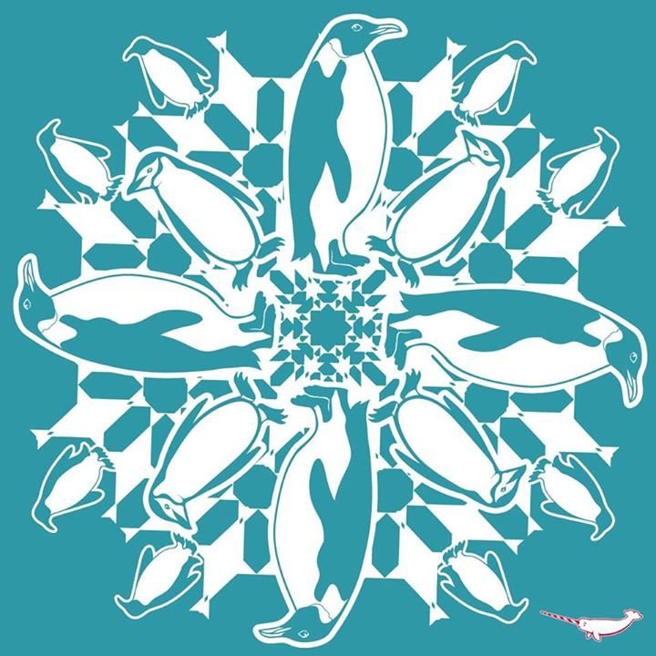 Трафареты для снежинок Пингвин