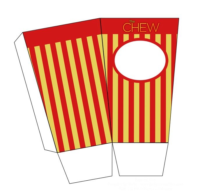 Развертка коробки для попкорна