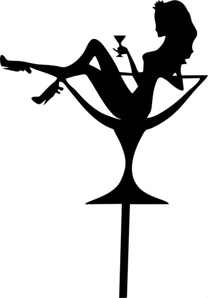 Топпер девушка в бокале