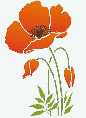 Трафареты цветов маки