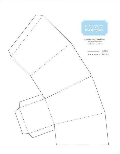 Трафарет коробки для попкорна