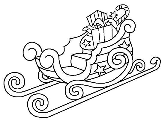 Санки раскраска