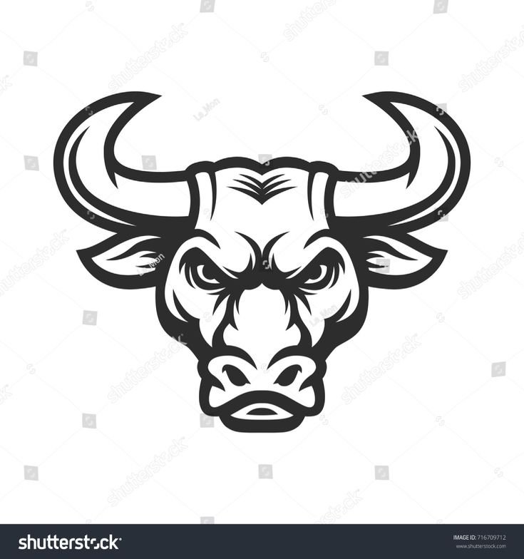 Силуэт головы быка