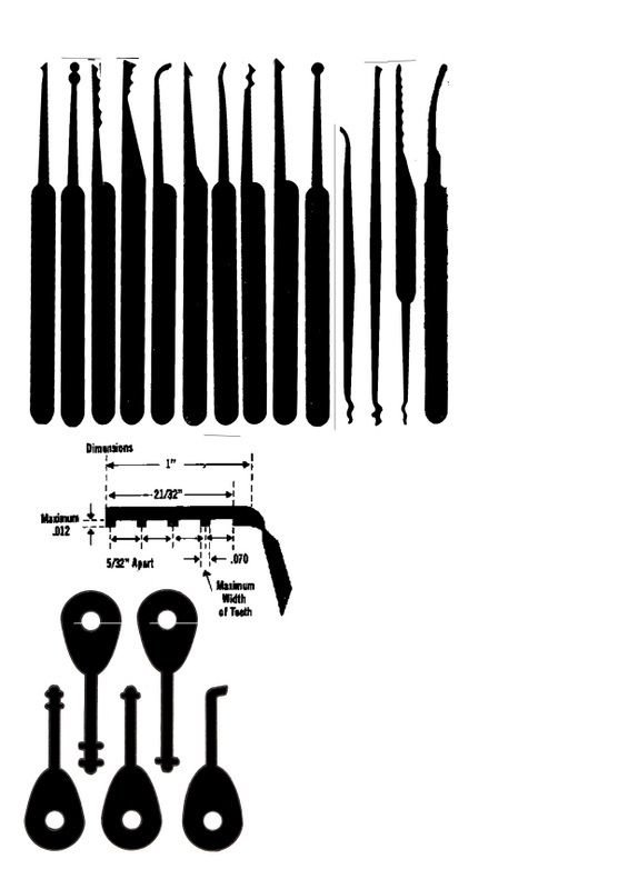 Отмычка гребень чертеж