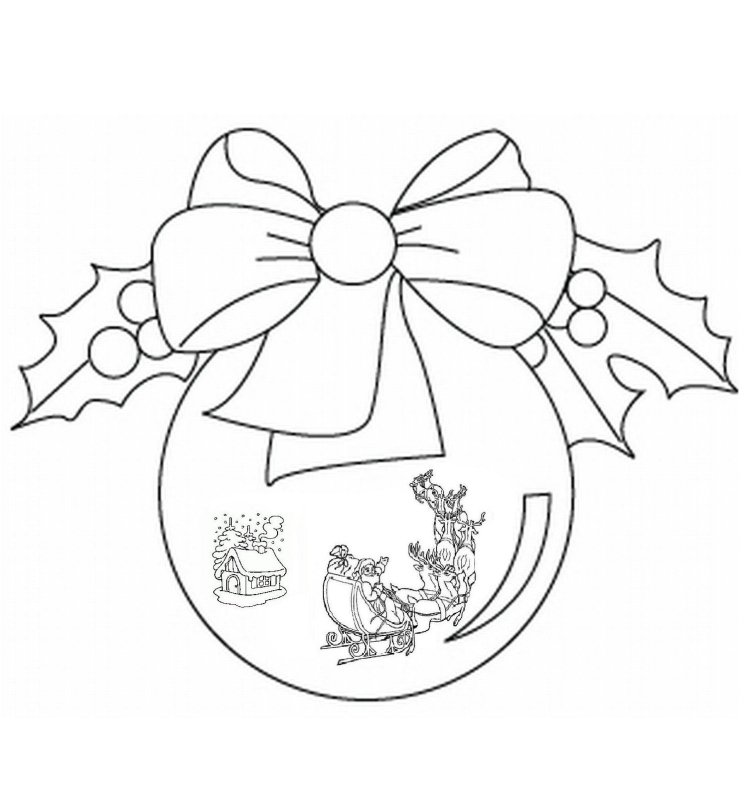 Шары на елку трафарет