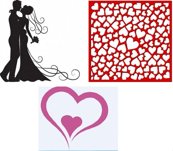 Трафареты для свадебных открыток