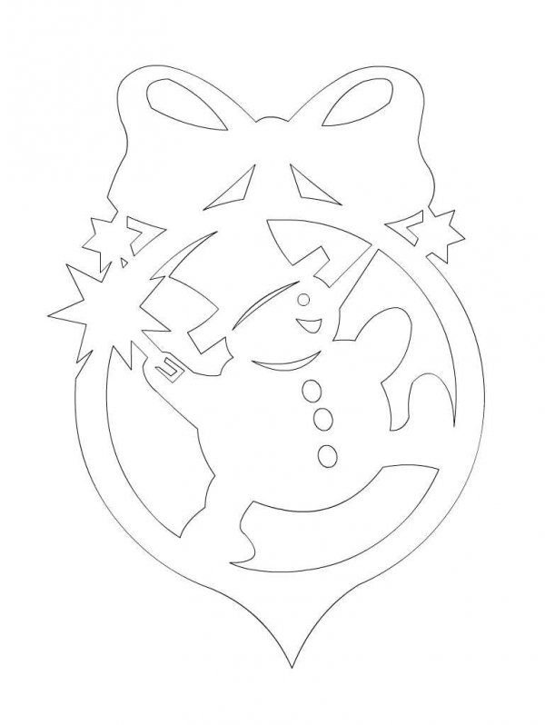 Новогодние шары трафареты на окна для вырезания