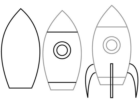 Ракета из бумаги шаблон