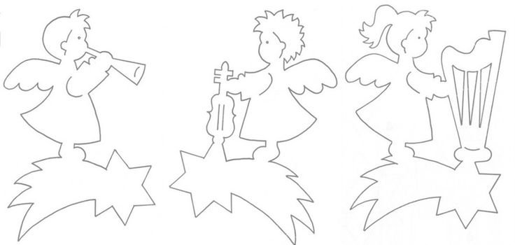 Ангелочки на окна трафареты