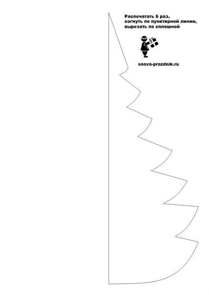 Трафарет половины елки