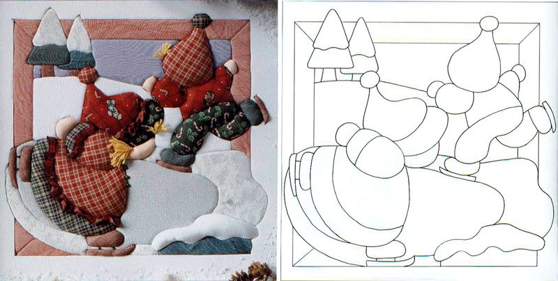 Японская техника кинусайга или пэчворк без иглы схемы