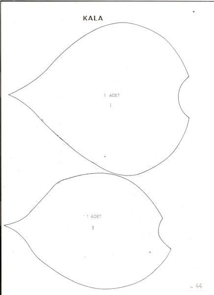 Выкройка цветка каллы из фоамирана