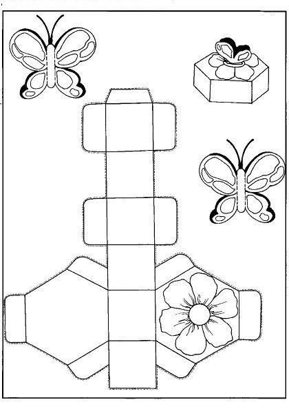 Трафарет коробочки для подарка
