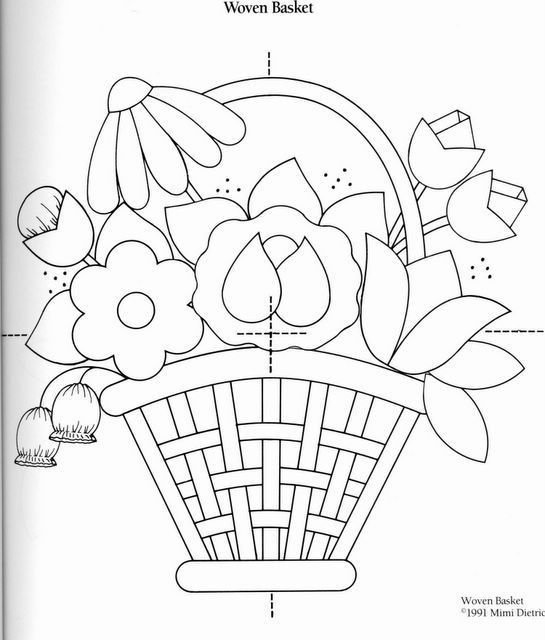 Аппликация корзинка с цветами