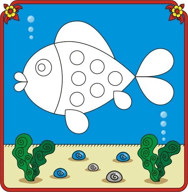 Трафарет рыбки для лепки