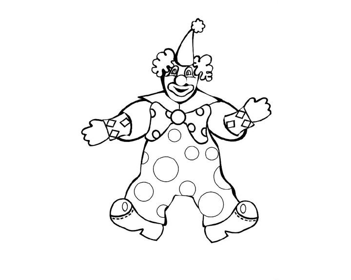 Клоун петрушка раскраска
