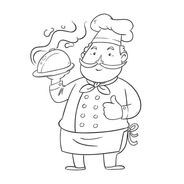 Повар картинка для детей раскраска