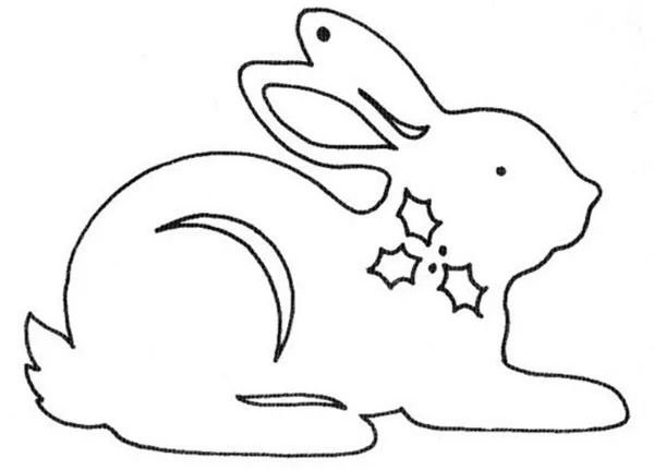 Заяц трафарет для вырезания на окна