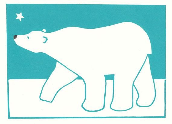 Белый медведь шаблон