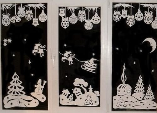 Композиции из трафаретов на окна