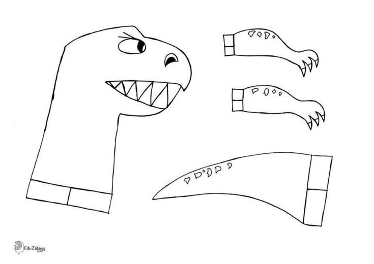 Трафарет динозавра для вырезания