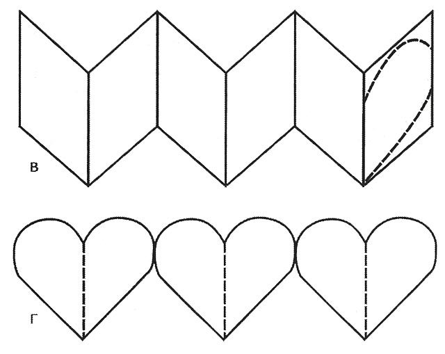 Объемное сердце из бумаги шаблон