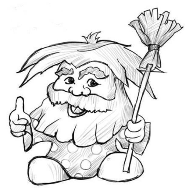 Домовенок раскраска