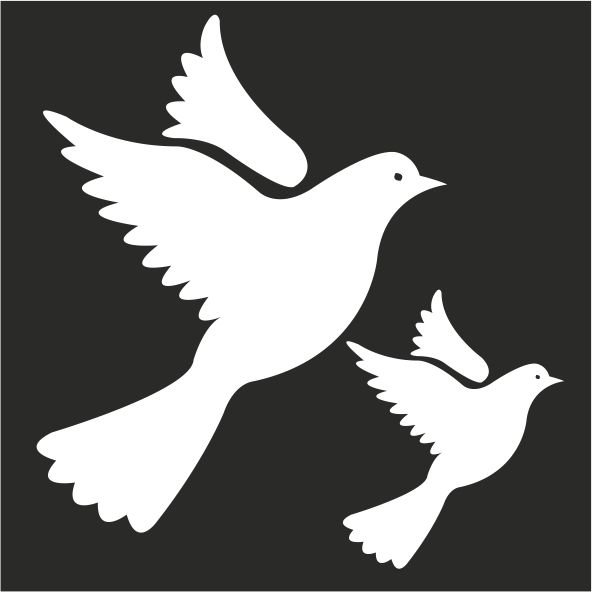 Трафарет голубя для вырезания