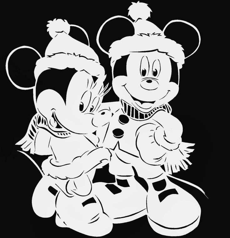 Новогодние вытынанки мультяшные