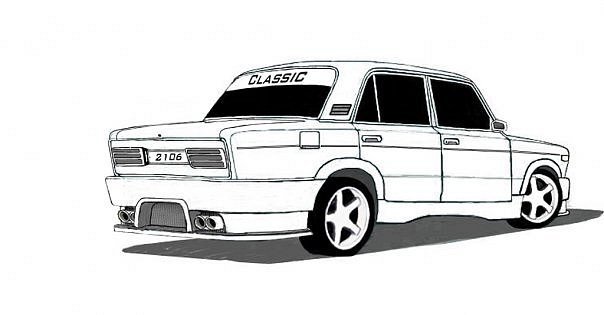 ВАЗ 2107 черно белая