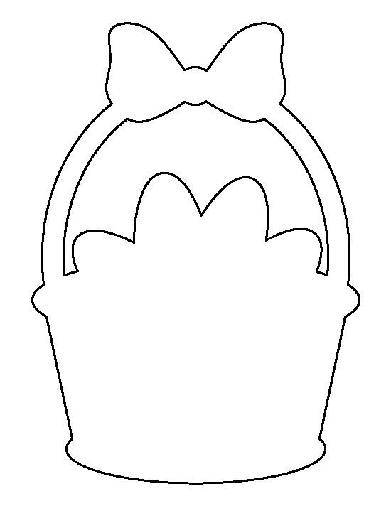 Пасхальная корзина трафарет для вырезания