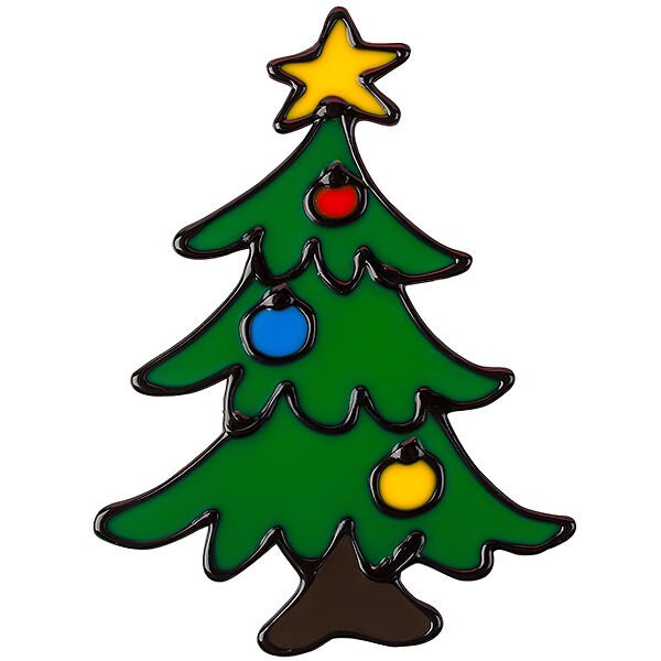 Новогодняя елка на окно цветная