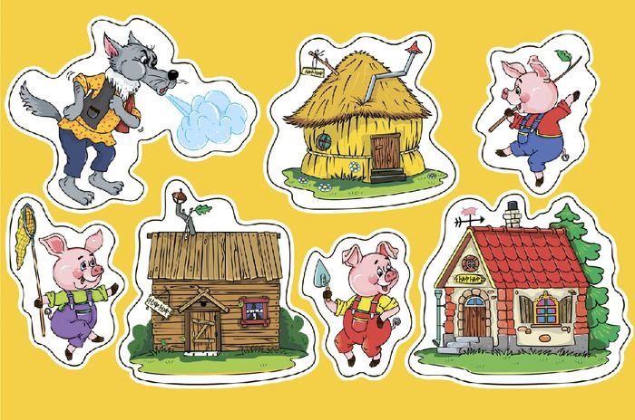 Герои сказки 3 поросенка театр волк