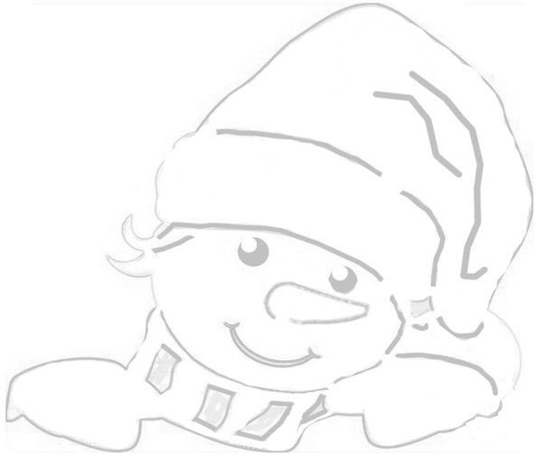 Мордочки снеговиков на окна к новому году