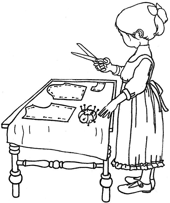 Рукодельница раскраска