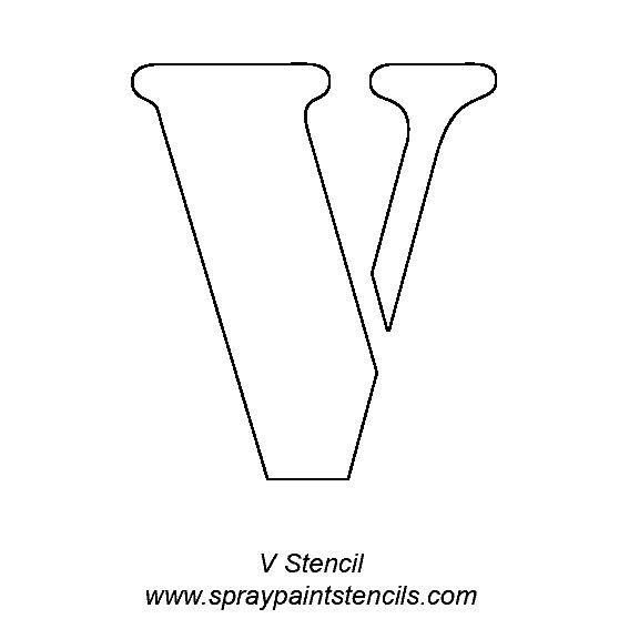 Трафарет английской буквы v