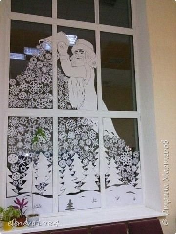 Сюжетные украшения на окна школы