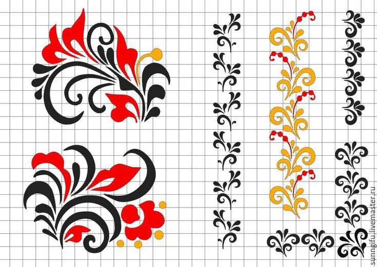 Элементы хохломской росписи рисунок