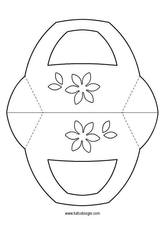 Корзинка трафарет для вырезания