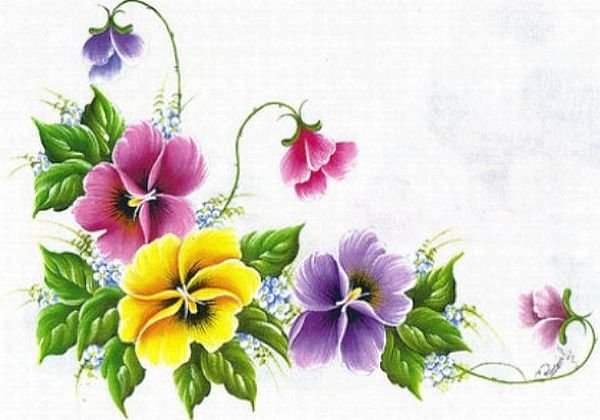 Цветочные уголки на прозрачном фоне