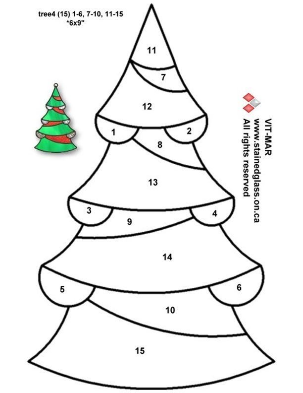 Трафарет для витража для детей новый год