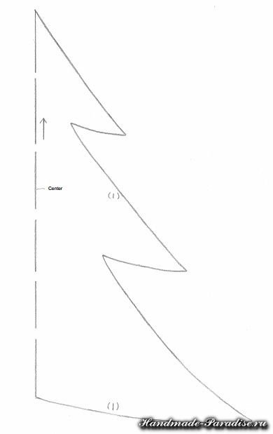Трафарет елки половинка