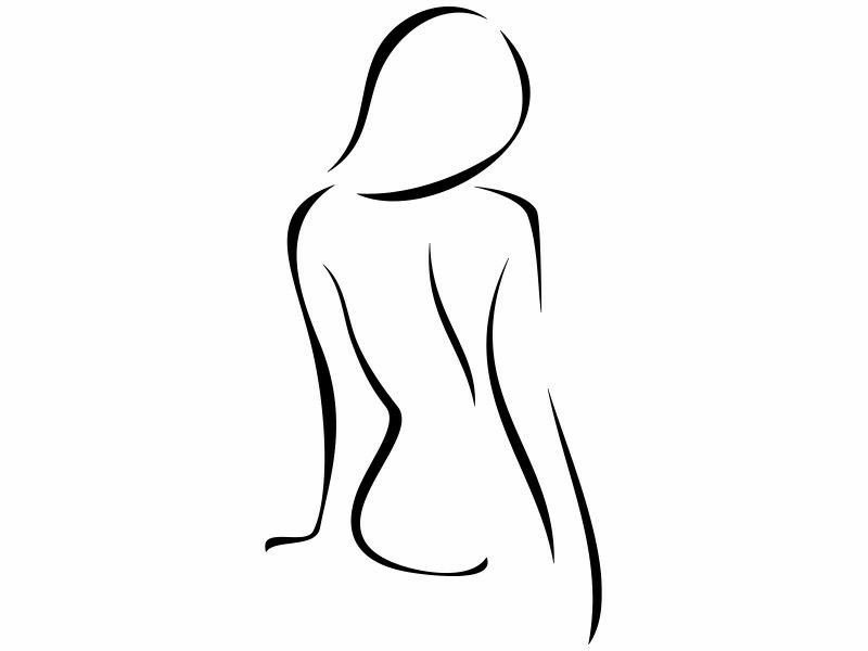 Женский силуэт на белом фоне