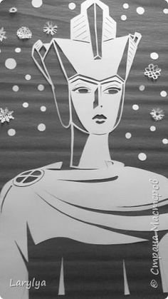 Снежная Королева шаблон для вырезания на окно