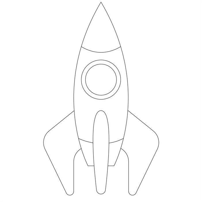 Ракета шаблон для рисования