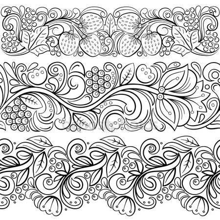 Ленточный орнамент растительный